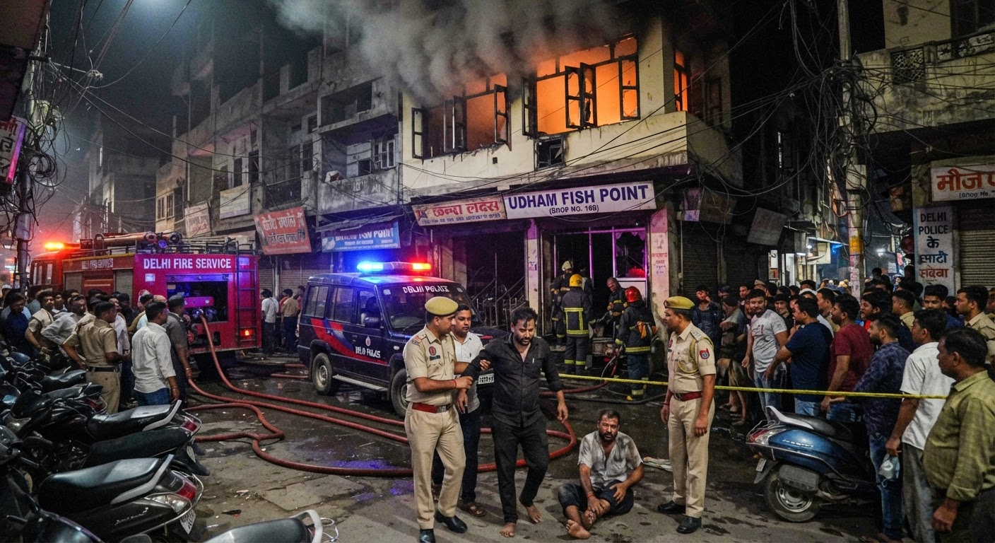 मौजपुर के रेस्टोरेंट में लगी भीषण आग, जान बचाने के लिए पहली मंजिल से कूदे लोग