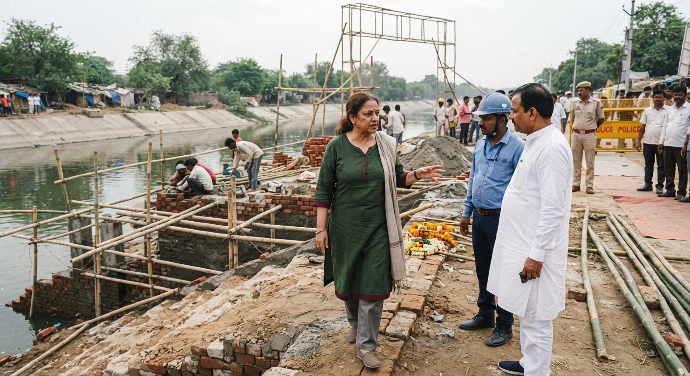 मुनका नहर पर छठ पूजा की तैयारियां तेज, सीएम रेखा गुप्ता ने घाटों का किया निरीक्षण