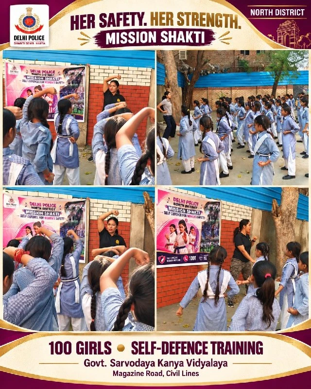 सिविल लाइंस: दिल्ली पुलिस की परिवर्तन स्क्वाड ने 100 छात्राओं को सिखाए आत्मरक्षा के गुर