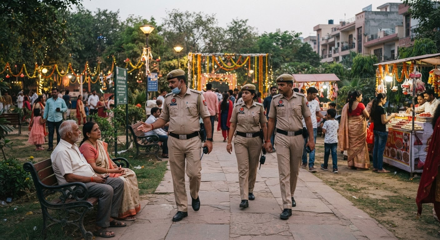 त्योहारों से पहले सुरक्षा सख्त: गुजरावाला टाउन पार्क में दिल्ली पुलिस ने चलाया सेफ्टी पेट्रोलिंग अभियान