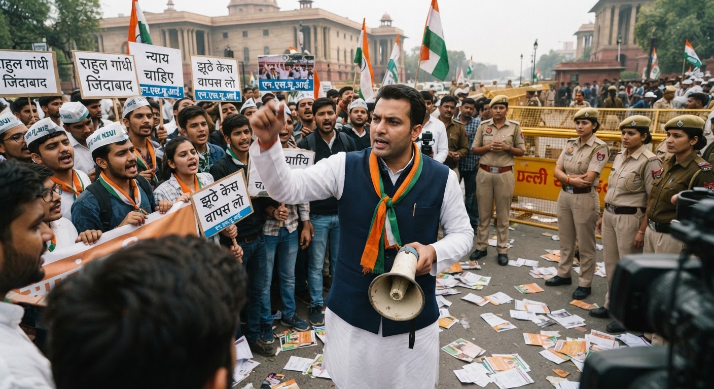 राहुल और प्रियंका गांधी पर FIR: NSUI अध्यक्ष विनोद जाखड़ बोले- नहीं रुकेंगे विरोध प्रदर्शन