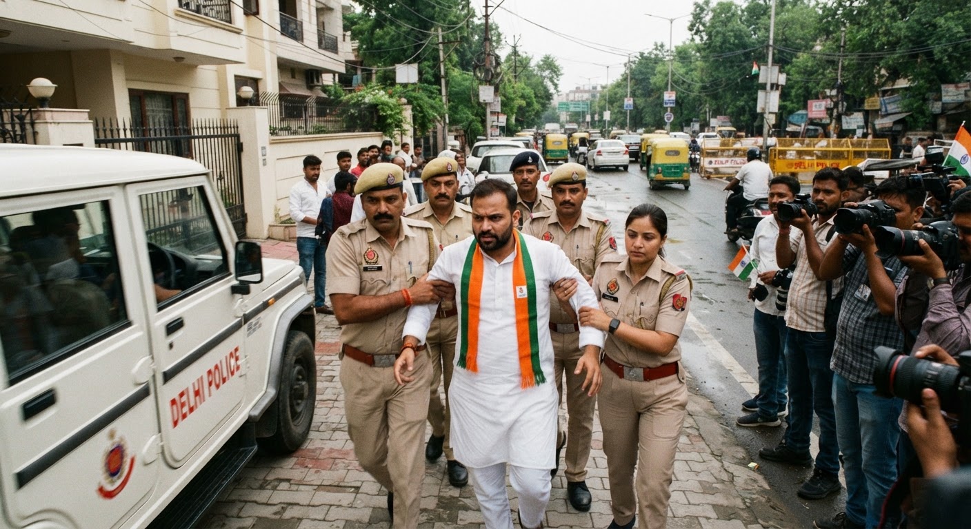 तिरंगा मार्च की तैयारी: दिल्ली पुलिस ने कॉकरोच जनता पार्टी के संस्थापक अभिजीत दीपके को लिया हिरासत में