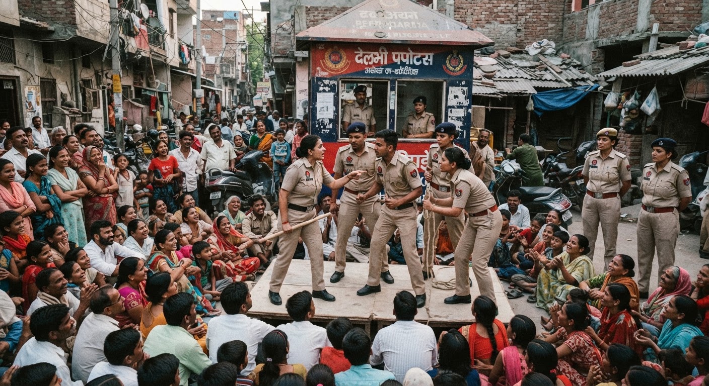 नशा मुक्ति और महिला सुरक्षा के लिए दिल्ली पुलिस ने किया नुक्कड़ नाटक