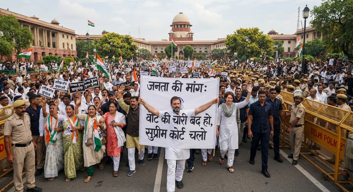 वोट चोरी के खिलाफ राहुल गांधी का बड़ा ऐलान, 12 अक्टूबर को सुप्रीम कोर्ट तक मार्च