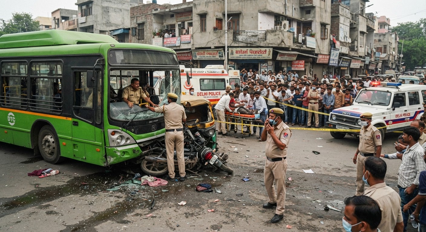 आनंद पर्वत में DTC बस का कहर: कई वाहनों को रौंदा, एक की मौत और चार घायल