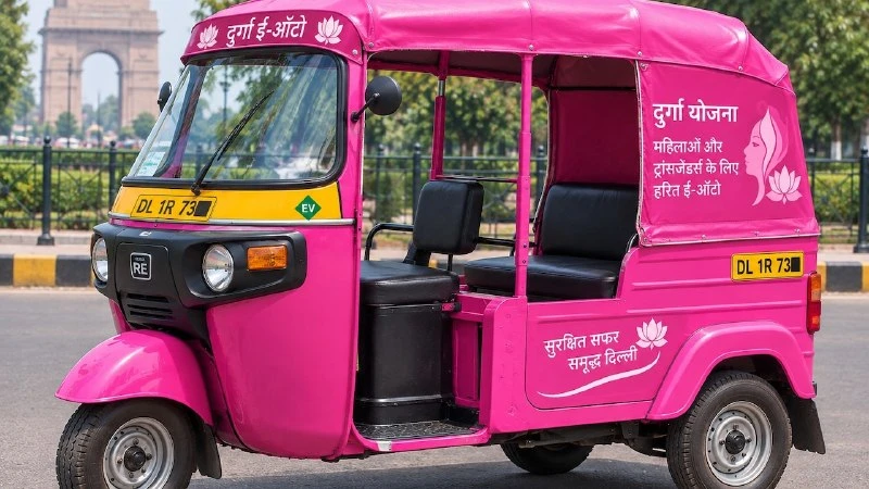 दिल्ली सरकार की बड़ी पहल: महिलाओं और ट्रांसजेंडर्स को मिलेंगे 1300 पिंक ई-ऑटो, शुरू हुई DURGA योजना