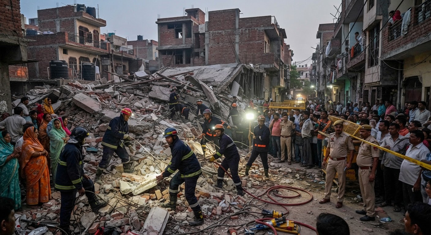 दिल्ली के मिलन गार्डन में निर्माणाधीन बिल्डिंग गिरी, मलबे में 2 मजदूरों के दबे होने की आशंका