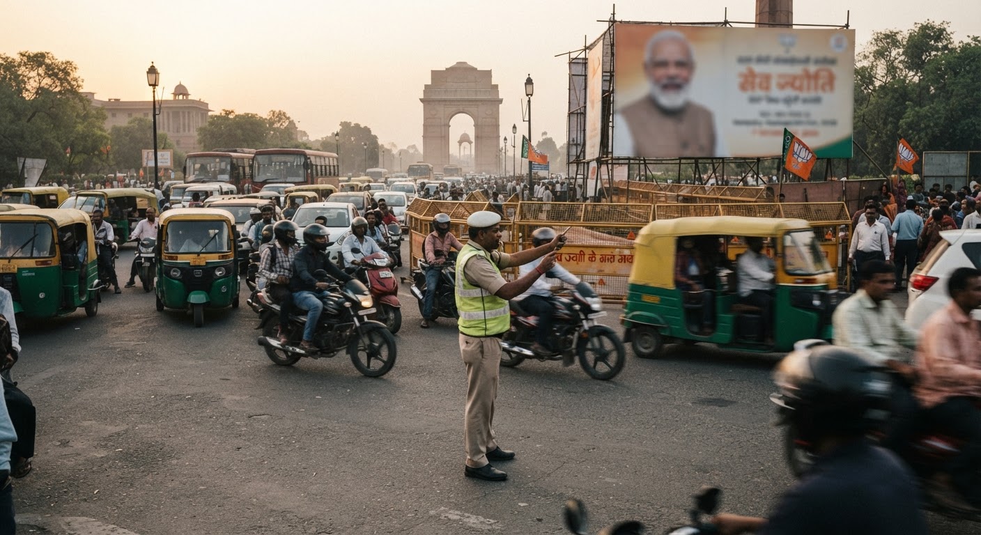 भाजपा के 'सेवा ज्योति' कार्यक्रम के चलते दिल्ली में ट्रैफिक रूट बदले, पुलिस ने जारी की एडवाइजरी
