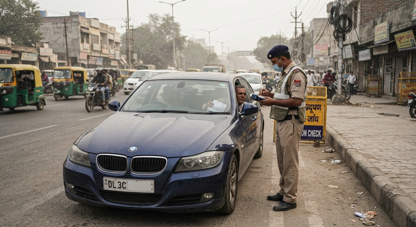 दिल्ली में प्रदूषण नियमों की धज्जियां: एक BMW कार पर हुए 42 चालान