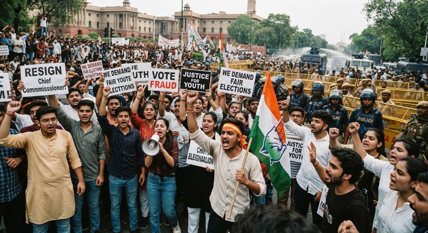 चुनाव आयुक्त के खिलाफ राहुल गांधी का 'मार्च फॉर डेमोक्रेसी', दिल्ली में भारी तनाव