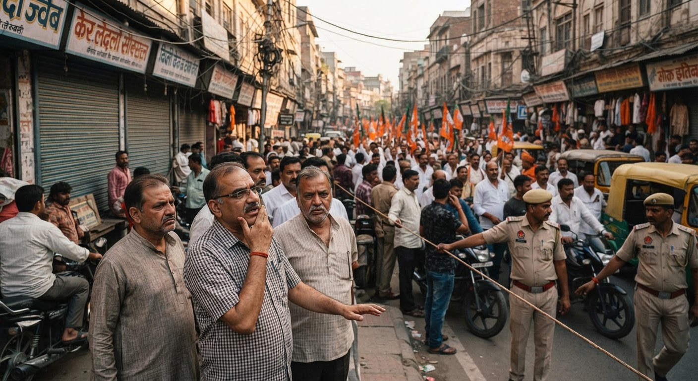 दिल्ली में सियासी घमासान: भाजपा का मार्च और कांग्रेस की रैली से व्यापारियों की बढ़ी टेंशन