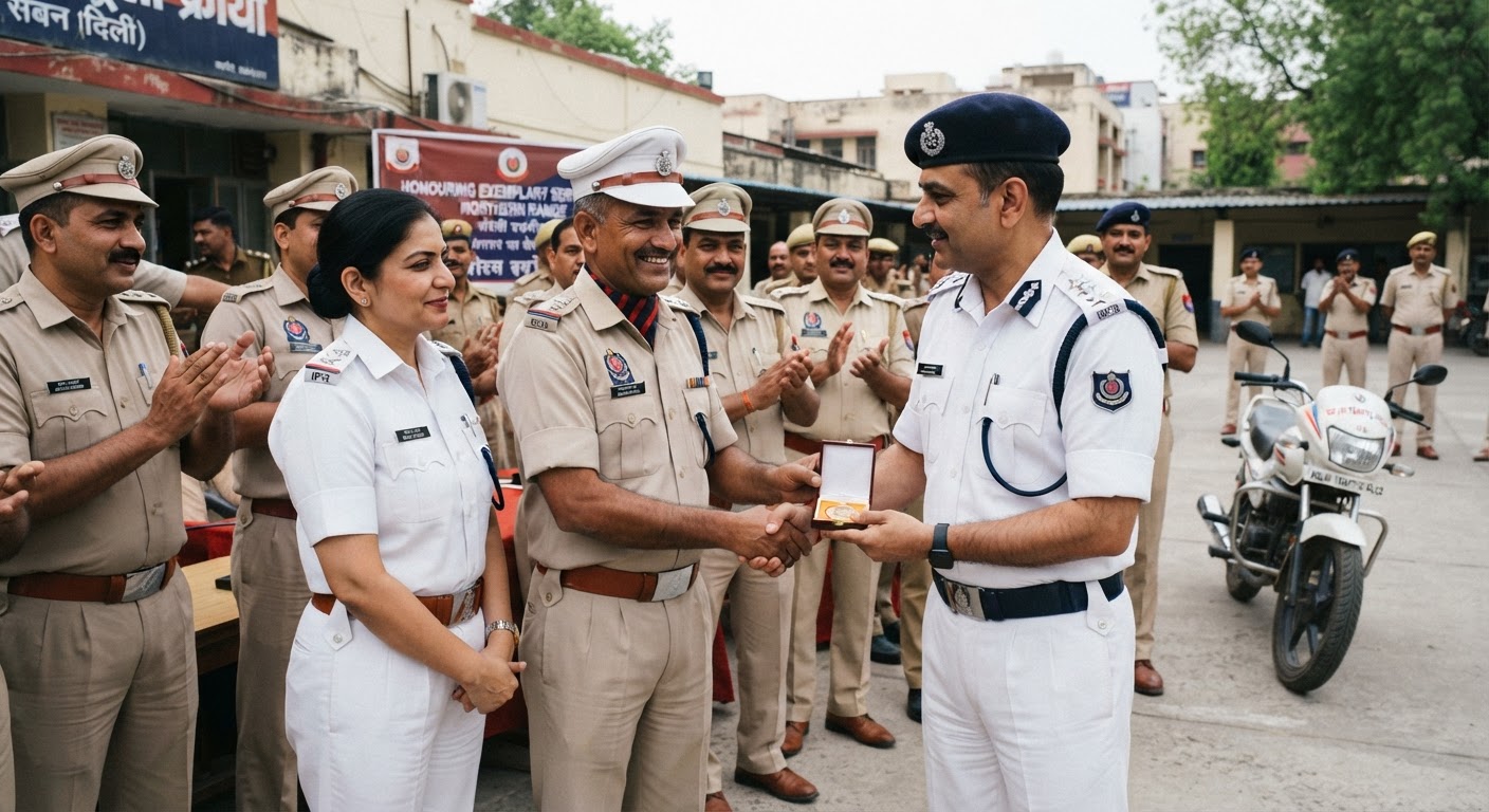दिल्ली ट्रैफिक पुलिस ने जांबाज कर्मियों को किया सम्मानित, बेहतर सेवा के लिए मिले अवॉर्ड्स