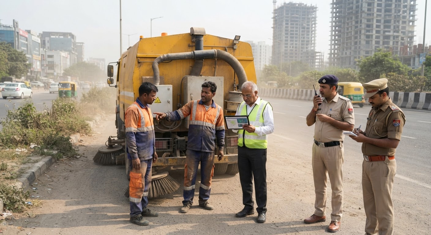 गुरुग्राम में सड़क सफाई मशीन का फर्जीवाड़ा: CAQM के नए सिस्टम ने पकड़ी बड़ी चोरी