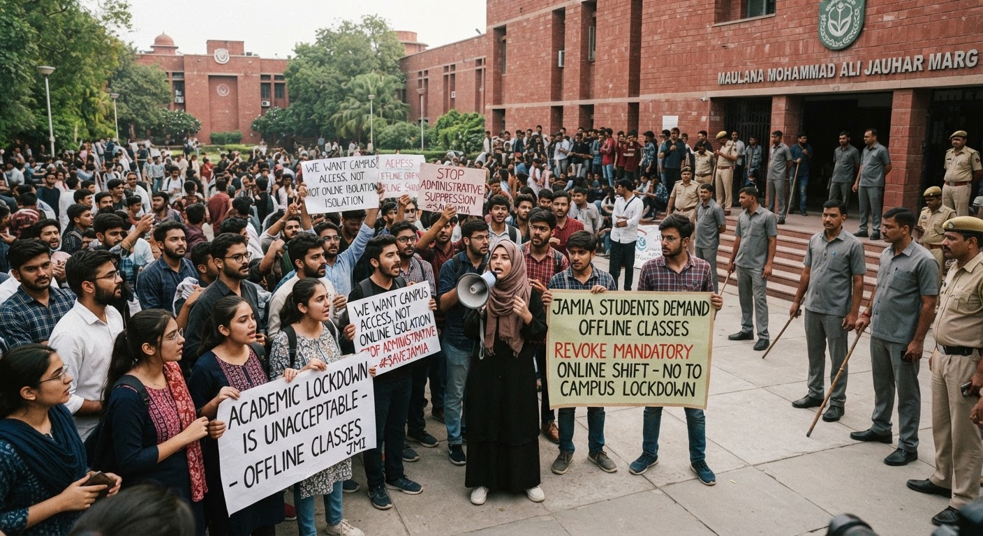 जामिया में ऑनलाइन क्लास के फैसले पर बवाल, छात्रों ने लगाया दमन का आरोप