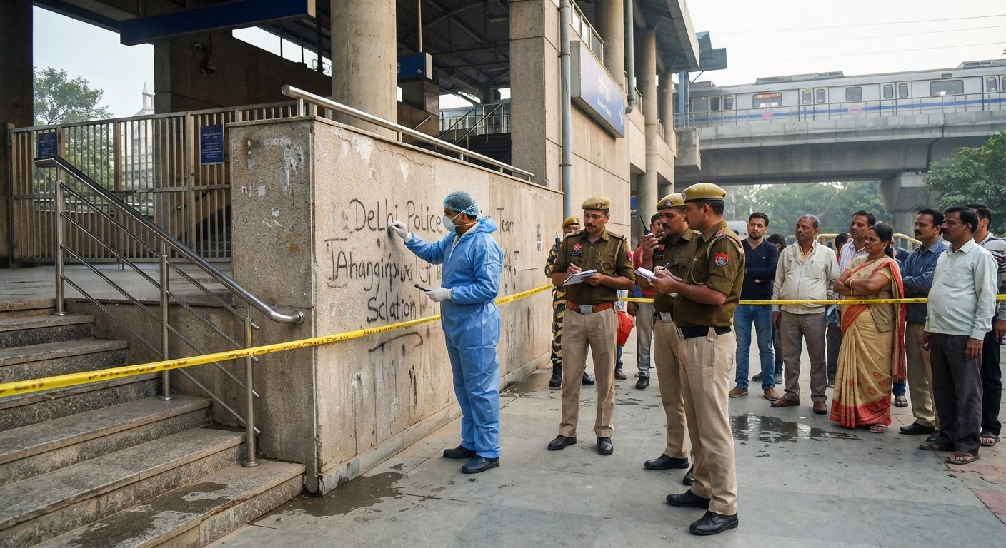 जहांगीरपुरी मेट्रो स्टेशन पर लिखे गए आपत्तिजनक नारे, दिल्ली पुलिस जांच में जुटी
