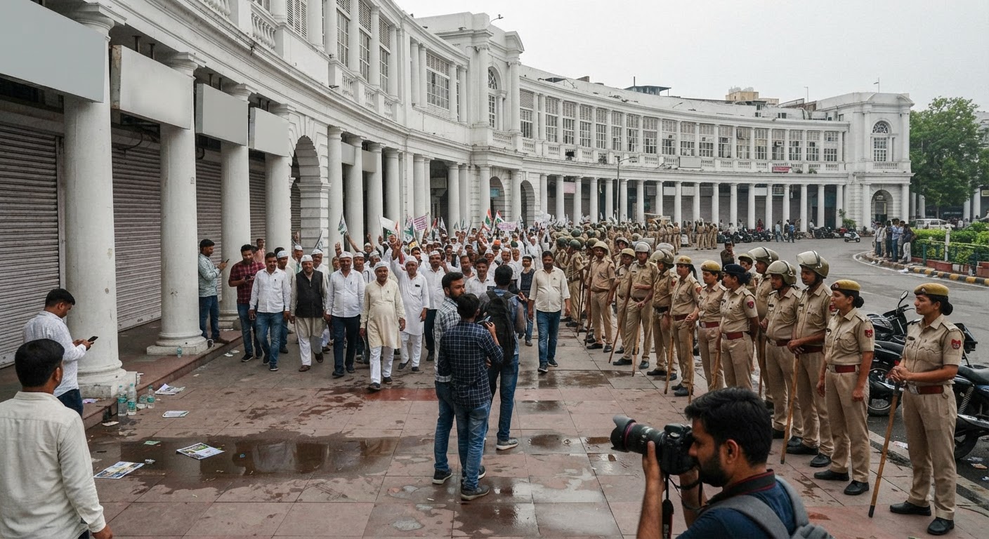 कनॉट प्लेस में विरोध प्रदर्शन के चलते बाजार बंद, व्यापारियों को 300 करोड़ का झटका