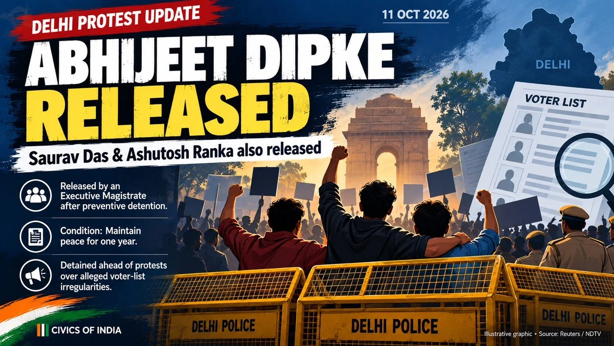 चुनाव आयोग के खिलाफ प्रदर्शन: हिरासत में लिए गए कॉकरोच जनता पार्टी के नेता रिहा