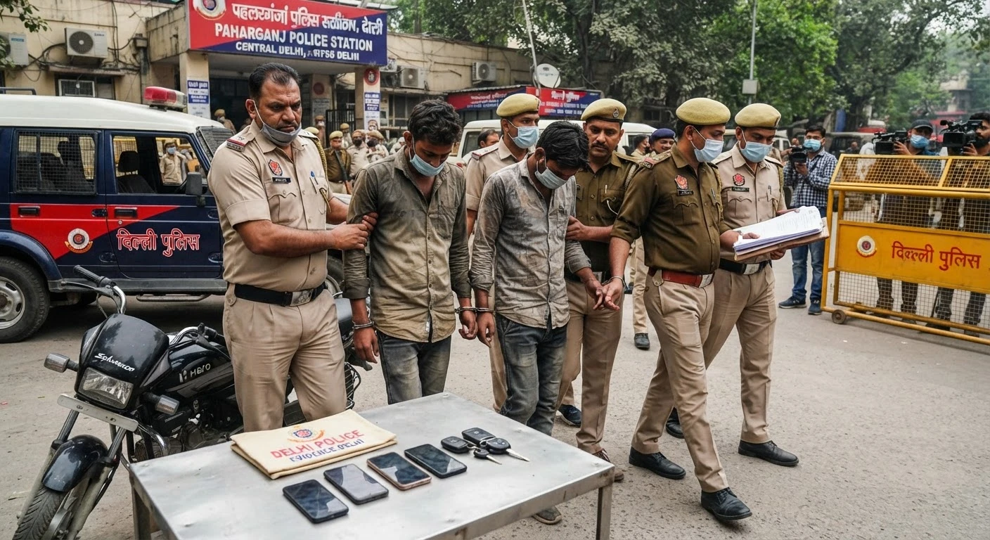 Delhi News: पहाड़गंज थाना पुलिस ने दो मोबाइल स्नैचरों को किया गिरफ्तार, चोरी के वाहन और फोन बरामद