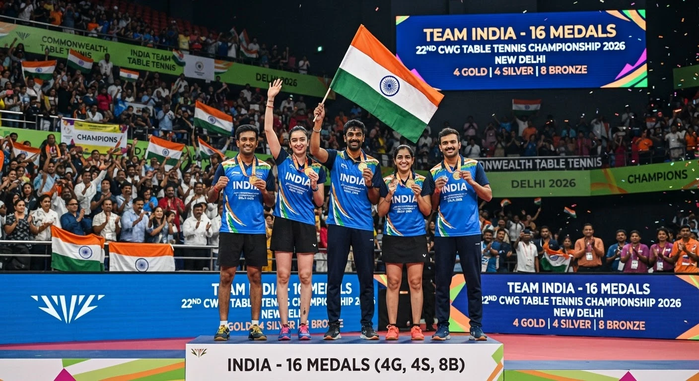 दिल्ली में शानदार ढंग से संपन्न हुई कॉमनवेल्थ टेबल टेनिस चैंपियनशिप, भारतीय खिलाड़ियों ने जीते 16 पदक