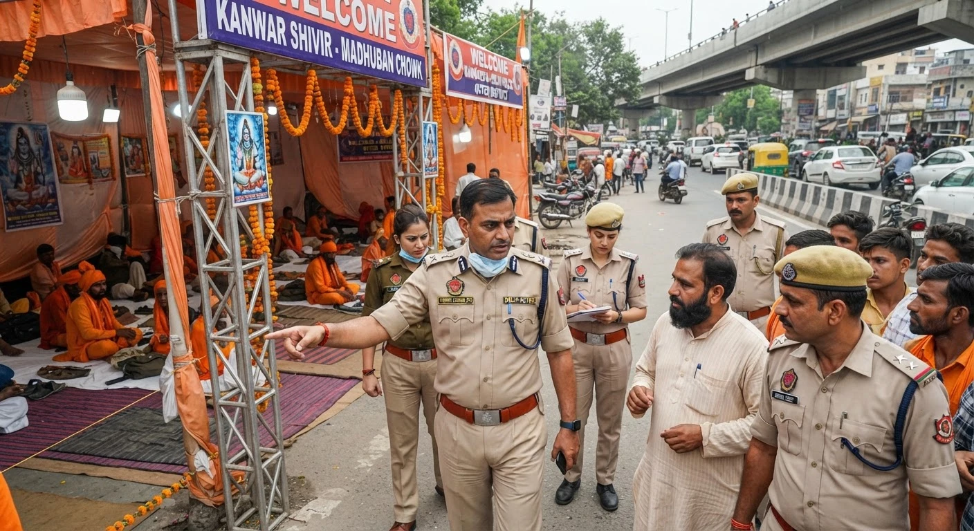 दिल्ली पुलिस ने मधुबन चौक पर कांवड़ यात्रा सुरक्षा व्यवस्था की समीक्षा की
