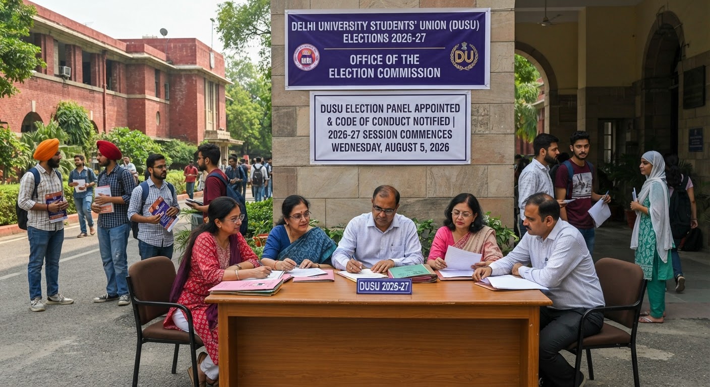 Delhi University ने शुरू की DUSU 2026-27 चुनाव की प्रक्रिया, कड़े नियम लागू और पैनल का गठन