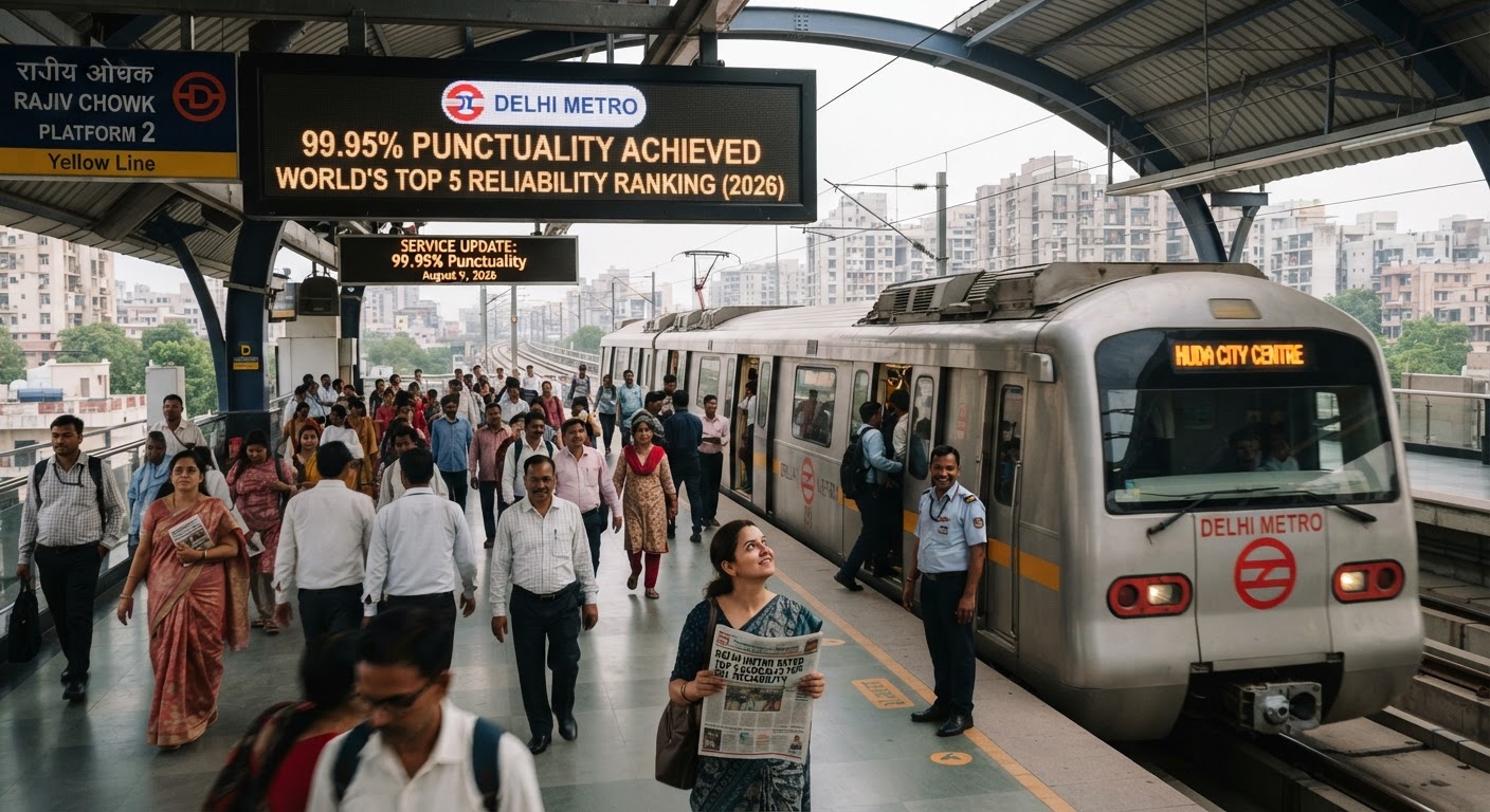 बड़ी उपलब्धि: दिल्ली मेट्रो 99.95% समय की पाबंदी के साथ दुनिया के टॉप 5 मेट्रो नेटवर्क में शामिल