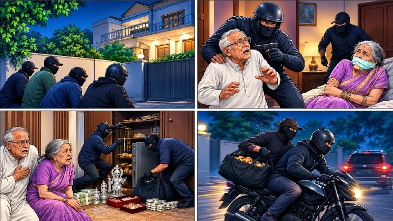 दिल्ली के रूप नगर में बुजुर्ग दंपति से एक करोड़ से ज्यादा की लूट, बदमाशों ने बंधक बनाकर पीटा