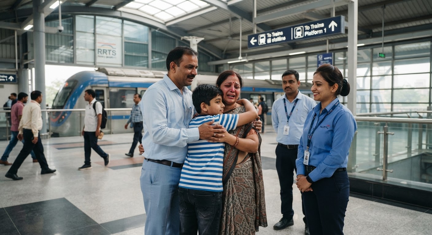 साहिबाबाद RRTS स्टेशन पर मिले माता-पिता, 10 साल के बच्चे को स्टाफ ने सुरक्षित पहुंचाया परिवार के पास
