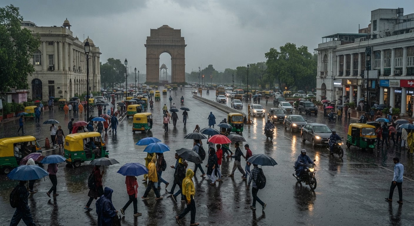 Delhi Weather Today: मध्यम बारिश का अनुमान और Yellow Alert जारी, अगस्त की औसत बारिश का कोटा पूरा