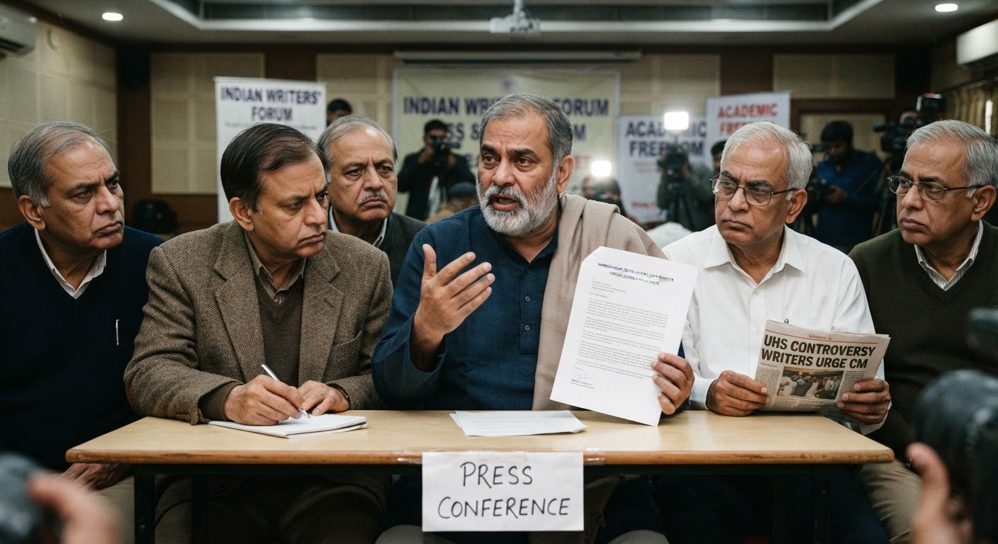 लेखकों की CM से मांग: विवादित धार्मिक कार्यक्रम का आमंत्रण देने वाले UHS VC को तुरंत करें सस्पेंड