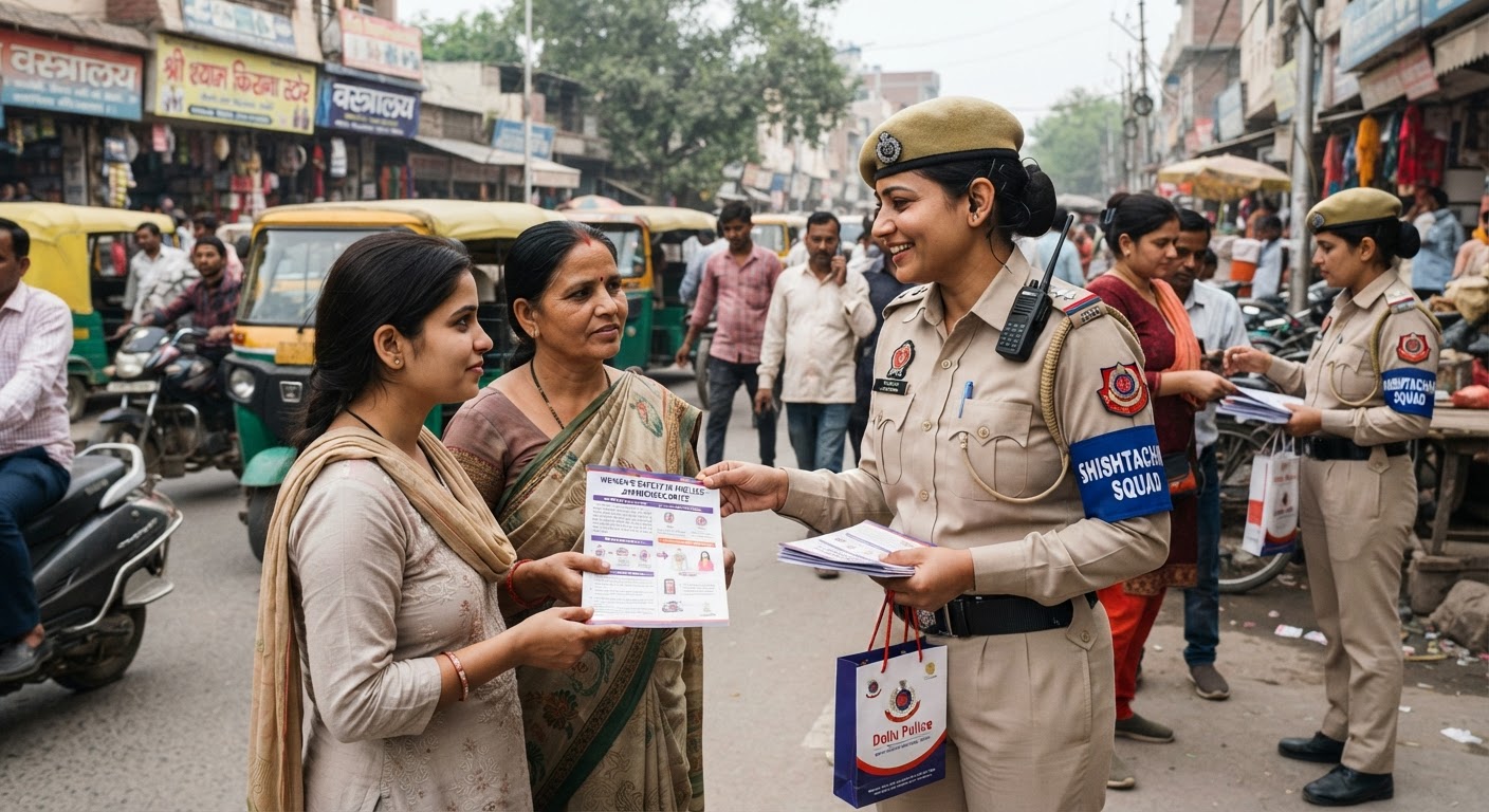 आउटर जिला पुलिस के शिष्टाचार स्क्वॉड ने महिलाओं की सुरक्षा के लिए चलाया जागरूकता अभियान