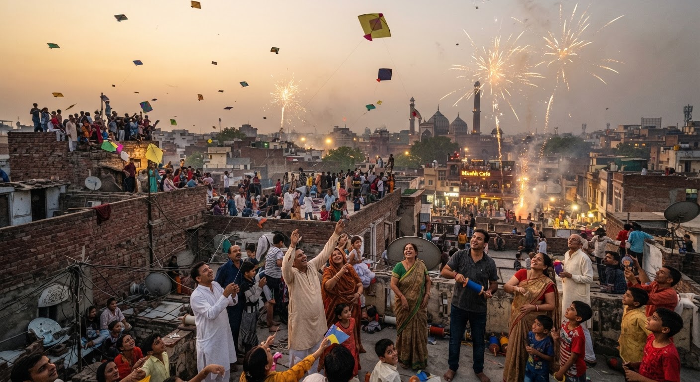 Old Delhi में Independence Day पर पारंपरिक Kite Flying और Fireworks की धूम, सुरक्षा के कड़े इंतजाम