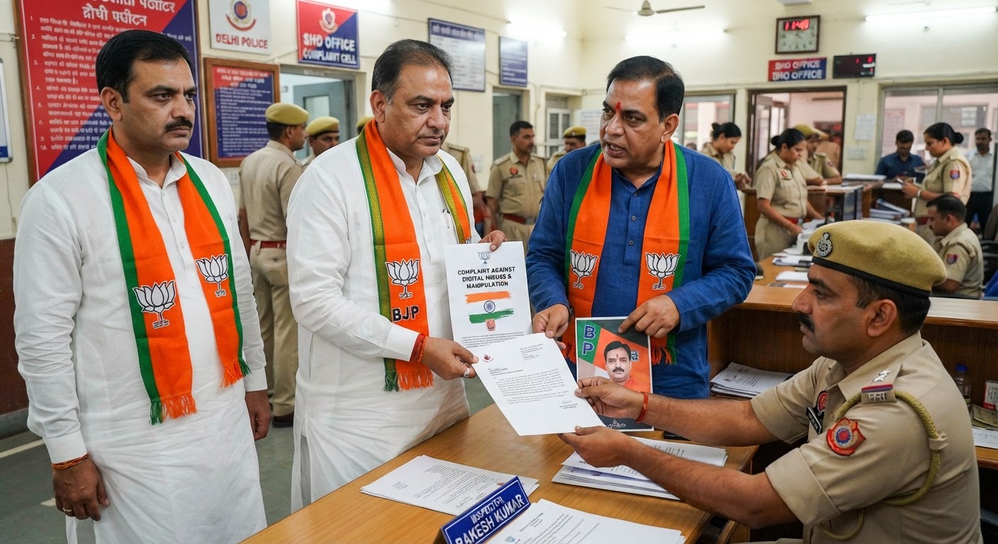 दिल्ली बीजेपी ने नितिन नबीन की तिरंगा उल्टे थामे वाली फर्जी तस्वीर पर पुलिस में दर्ज कराई शिकायत