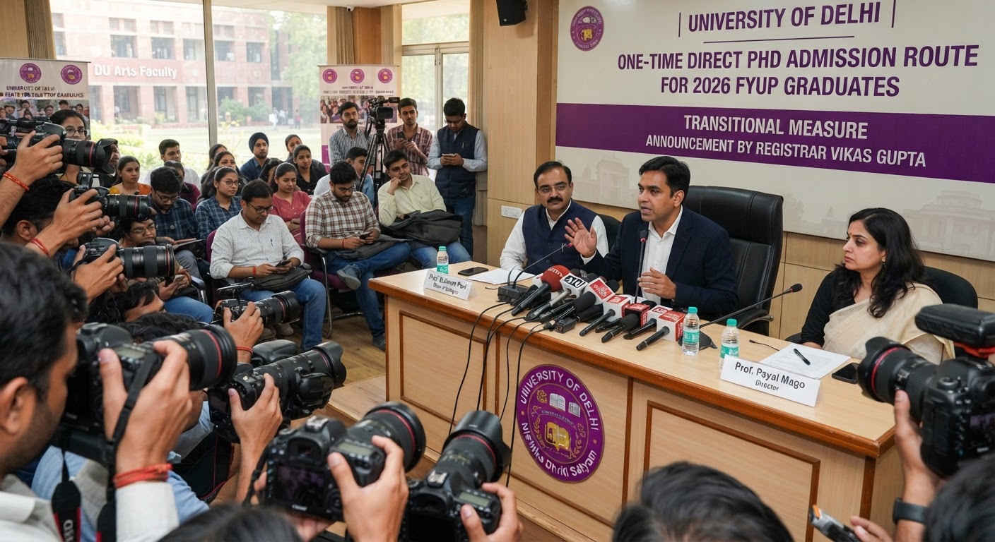 Delhi University ने 2026 FYUP Graduates के लिए निकाली One-Time Direct PhD Admission की Policy