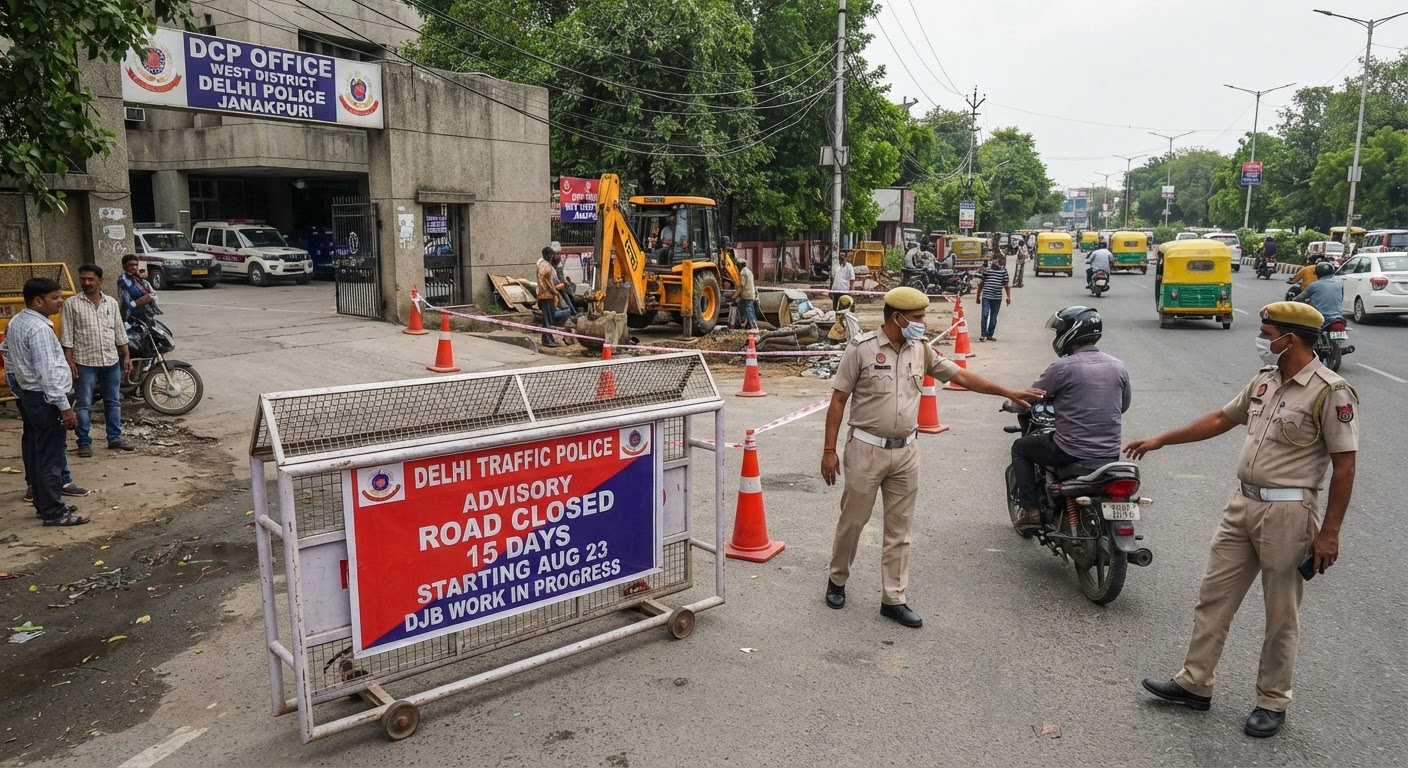 दिल्ली के जनकपुरी में 23 अगस्त से 15 दिनों के लिए सड़क बंद, ट्रैफिक पुलिस ने जारी की एडवाइजरी