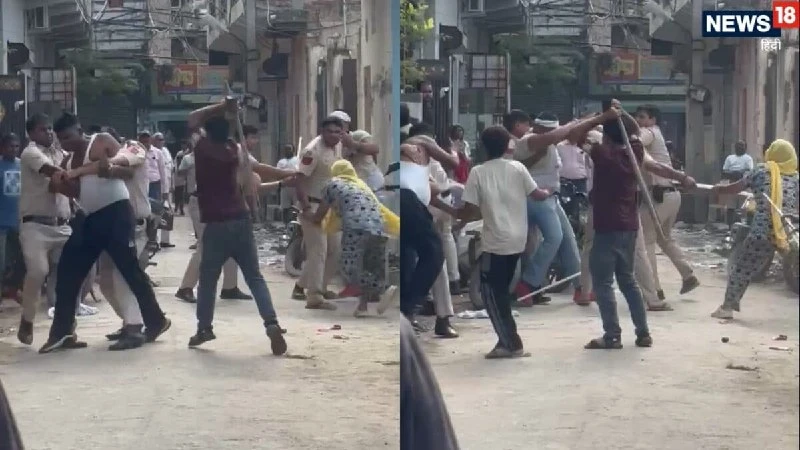 दिल्ली पुलिस के दो जवानों पर लाठियों और मिर्च पाउडर से जानलेवा हमला