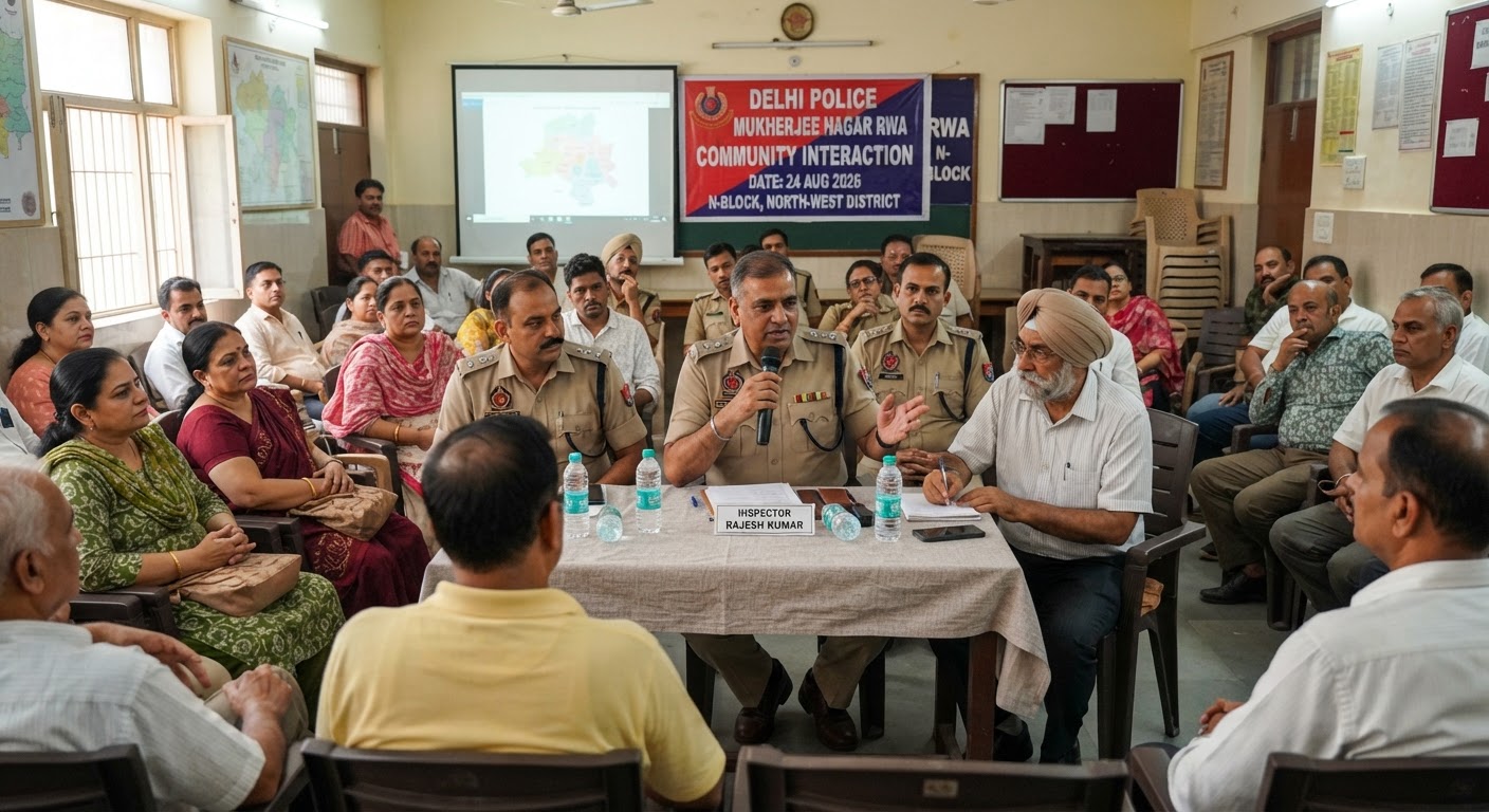 दिल्ली पुलिस ने मुखर्जी नगर आरडब्ल्यूए के साथ की बैठक, सुरक्षा और समन्वय पर हुई चर्चा
