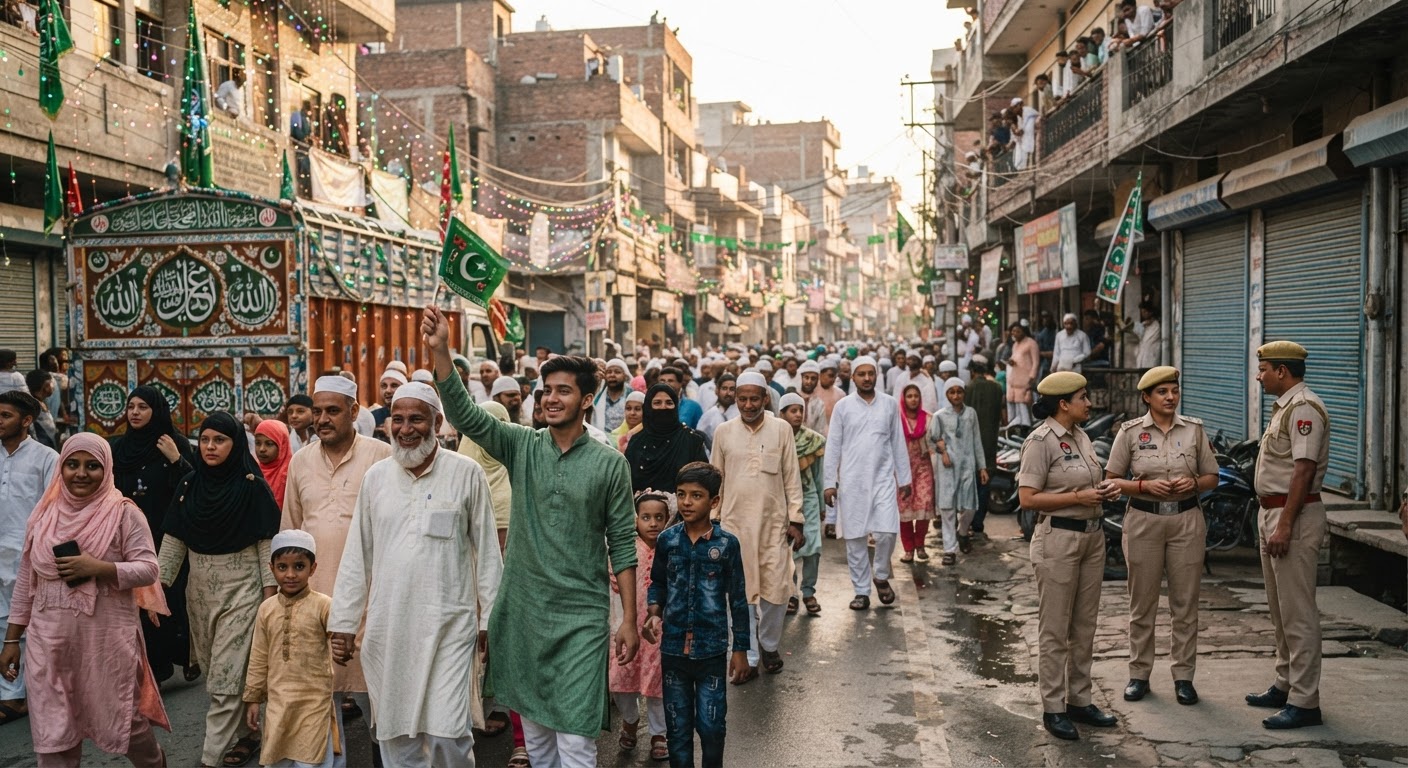 दिल्ली के जहांगीरपुरी में शांतिपूर्ण तरीके से संपन्न हुआ ईद-ए-मिलाद-उन-नबी का त्योहार