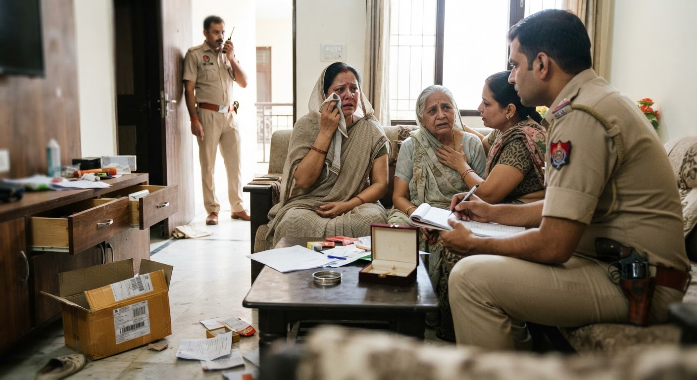फरीदाबाद में डिलीवरी बॉय बनकर घर में घुसे बदमाश ने महिला और उसकी सास को चाकू दिखाकर लाखों के जेवर लूटे