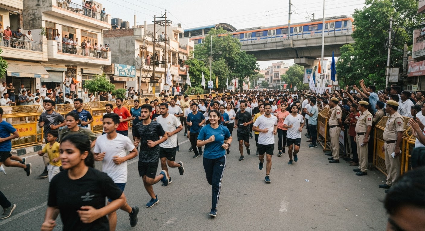 दिल्ली पुलिस की बड़ी कार्रवाई: नेशनल स्पोर्ट्स डे पर दौड़, जनसुनवाई और हत्या के मामले का खुलासा