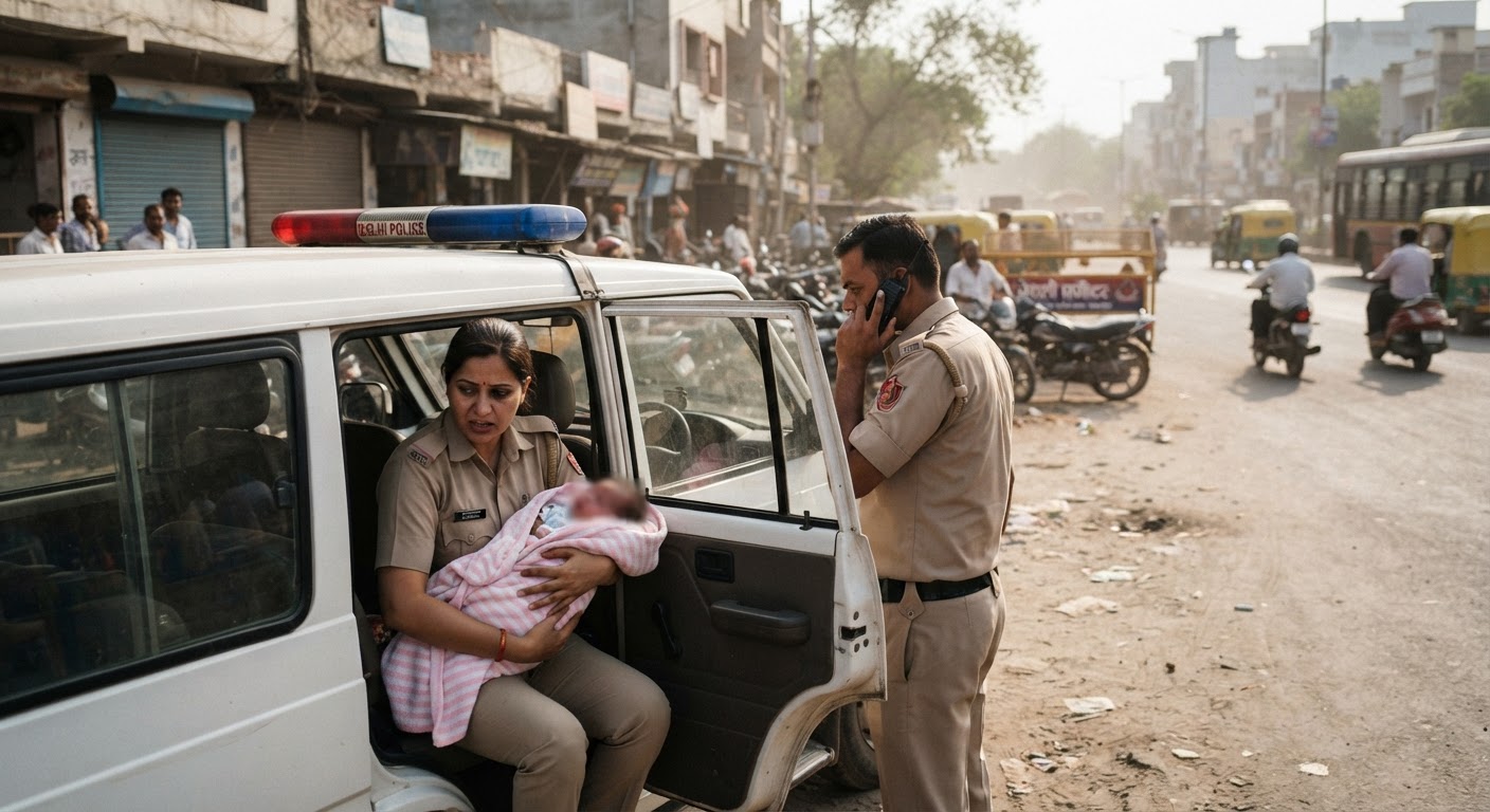 दिल्ली पुलिस ने अली मोर के पास लावारिस मिले नवजात शिशु को बचाया, AIIMS में इलाज जारी