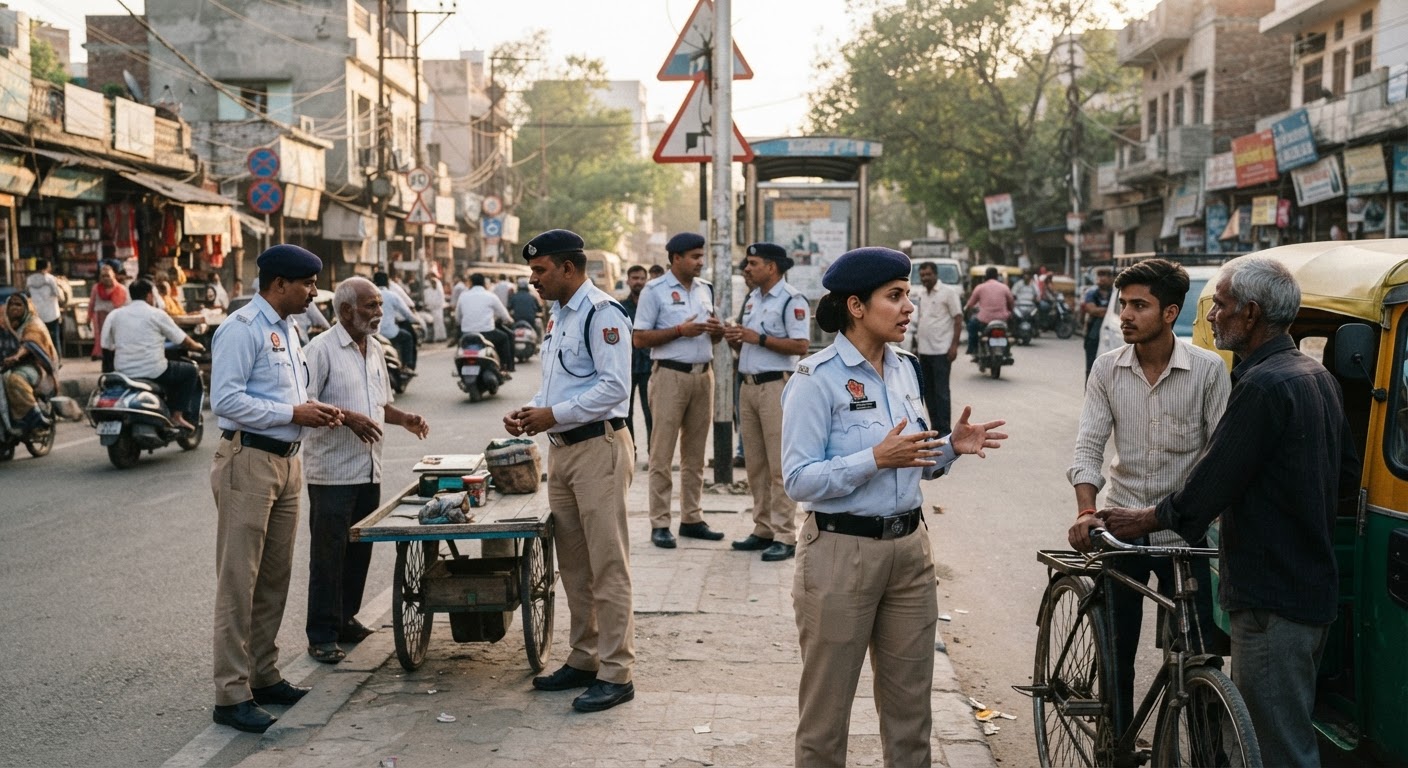 दिल्ली के आउटर जिले में शिष्टाचार स्क्वाड का सार्वजनिक सुरक्षा और अनुशासन अभियान जारी