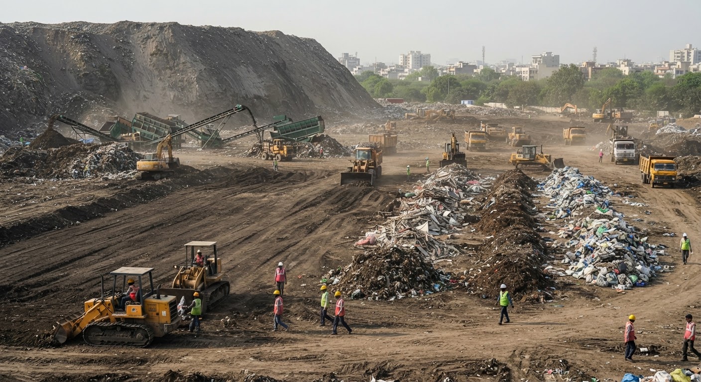 दिल्ली सरकार ने कचरा प्रसंस्करण अभियान के तहत 100 एकड़ जमीन कराई मुक्त