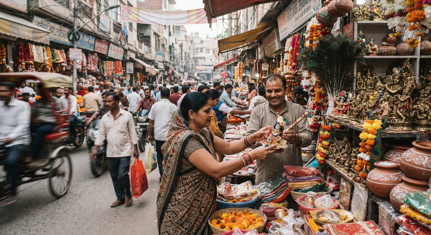 जन्माष्टमी से पहले पूर्वी दिल्ली के बाजारों में भारी भीड़, खरीदारी में जबरदस्त उछाल