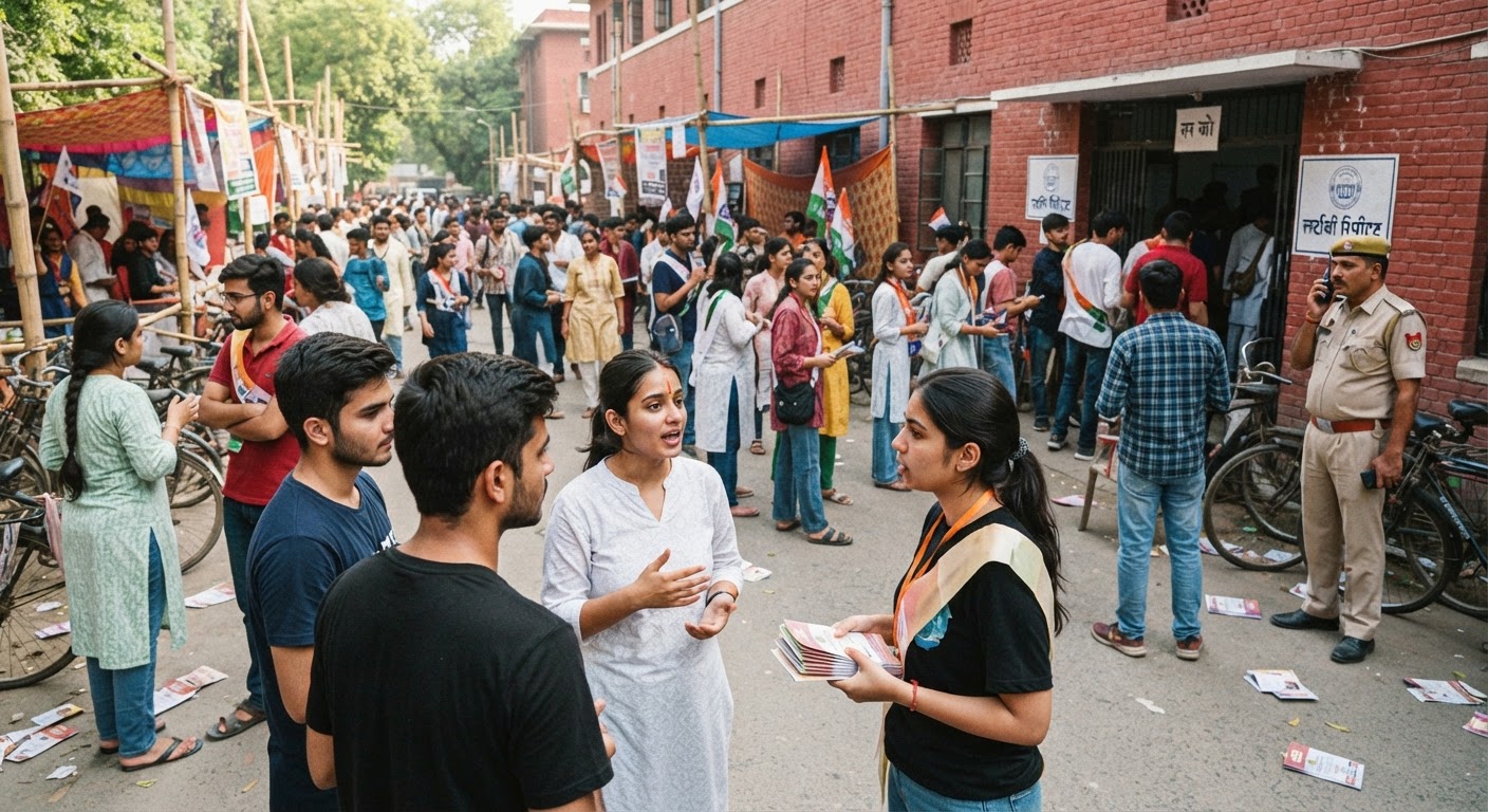 डीयूएसयू 2026 चुनाव का ऐलान: 18 सितंबर को होगी वोटिंग, मैदान में उतरे विभिन्न उम्मीदवार