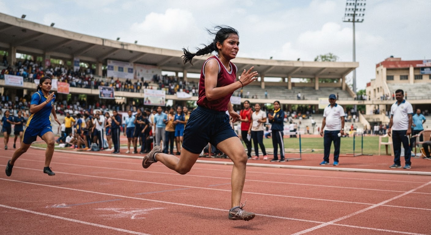 दिल्ली स्टेट स्कूल गेम्स एथलेटिक्स मीट में महिला खिलाड़ियों का शानदार प्रदर्शन