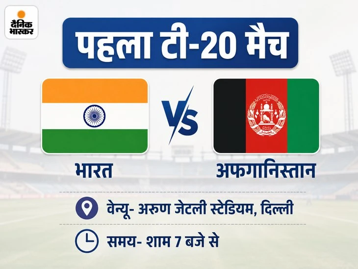 भारत और अफगानिस्तान के बीच आज दिल्ली के अरुण जेटली स्टेडियम में पहला टी20 मुकाबला