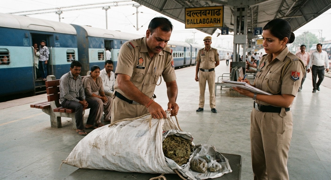 फरीदाबाद: बल्लभगढ़ रेलवे स्टेशन पर 50 किलो गांजे के साथ पति-पत्नी समेत तीन गिरफ्तार