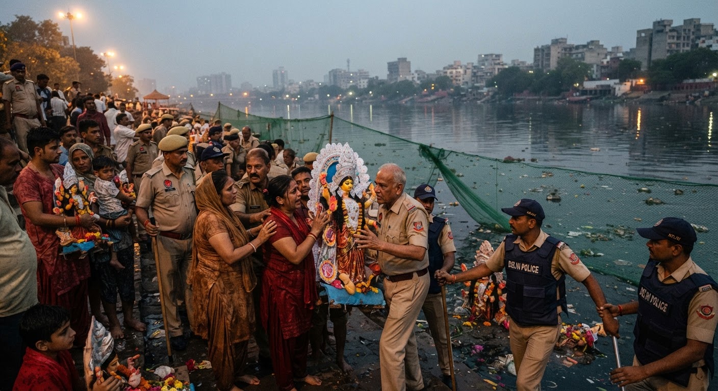 दिल्ली में यमुना नदी के अंदर मूर्ति विसर्जन पर कड़ा प्रतिबंध लागू, भारी जुर्माना और जेल का प्रावधान