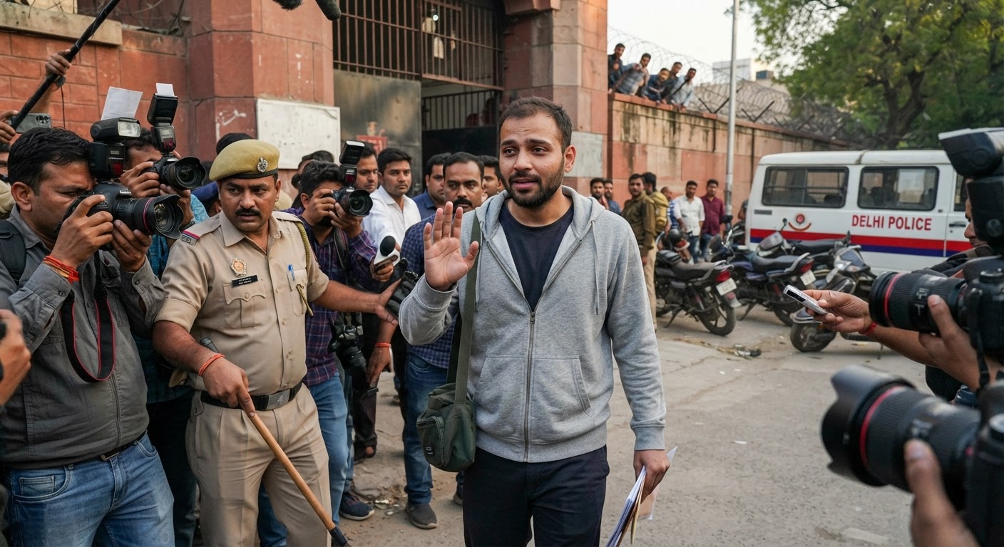 सोशल मीडिया इन्फ्लुएंसर स्वतंत्र भारद्वाज तीन हफ्ते की अंतरिम जमानत पर तिहाड़ जेल से रिहा